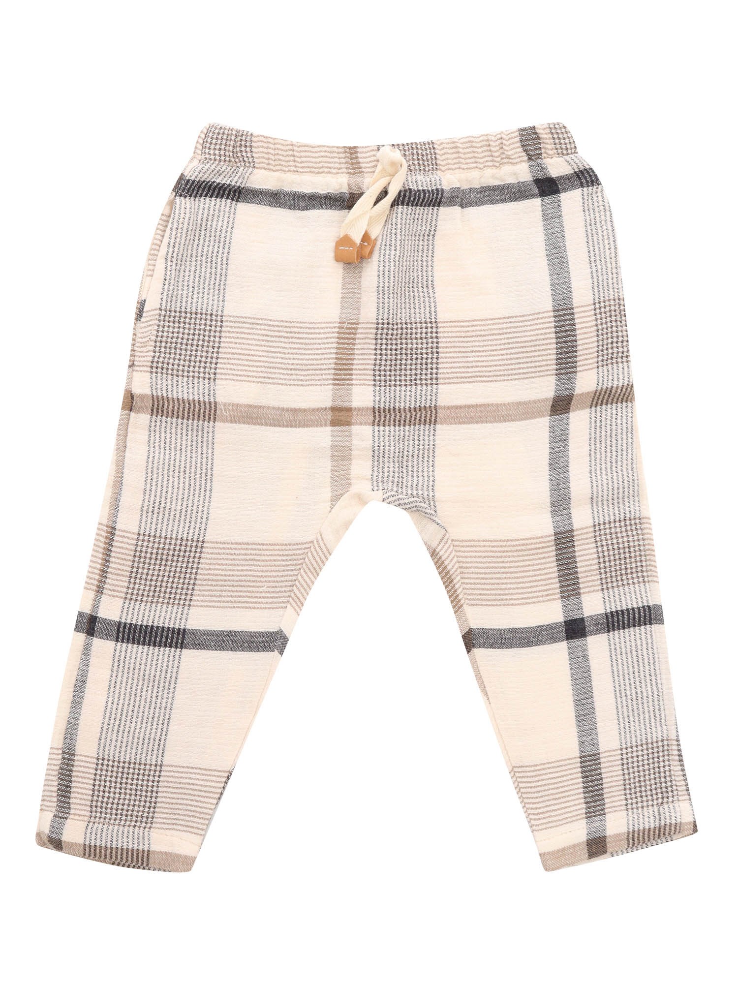 One More In The Family Tartan Patterned Trousers In Neutral