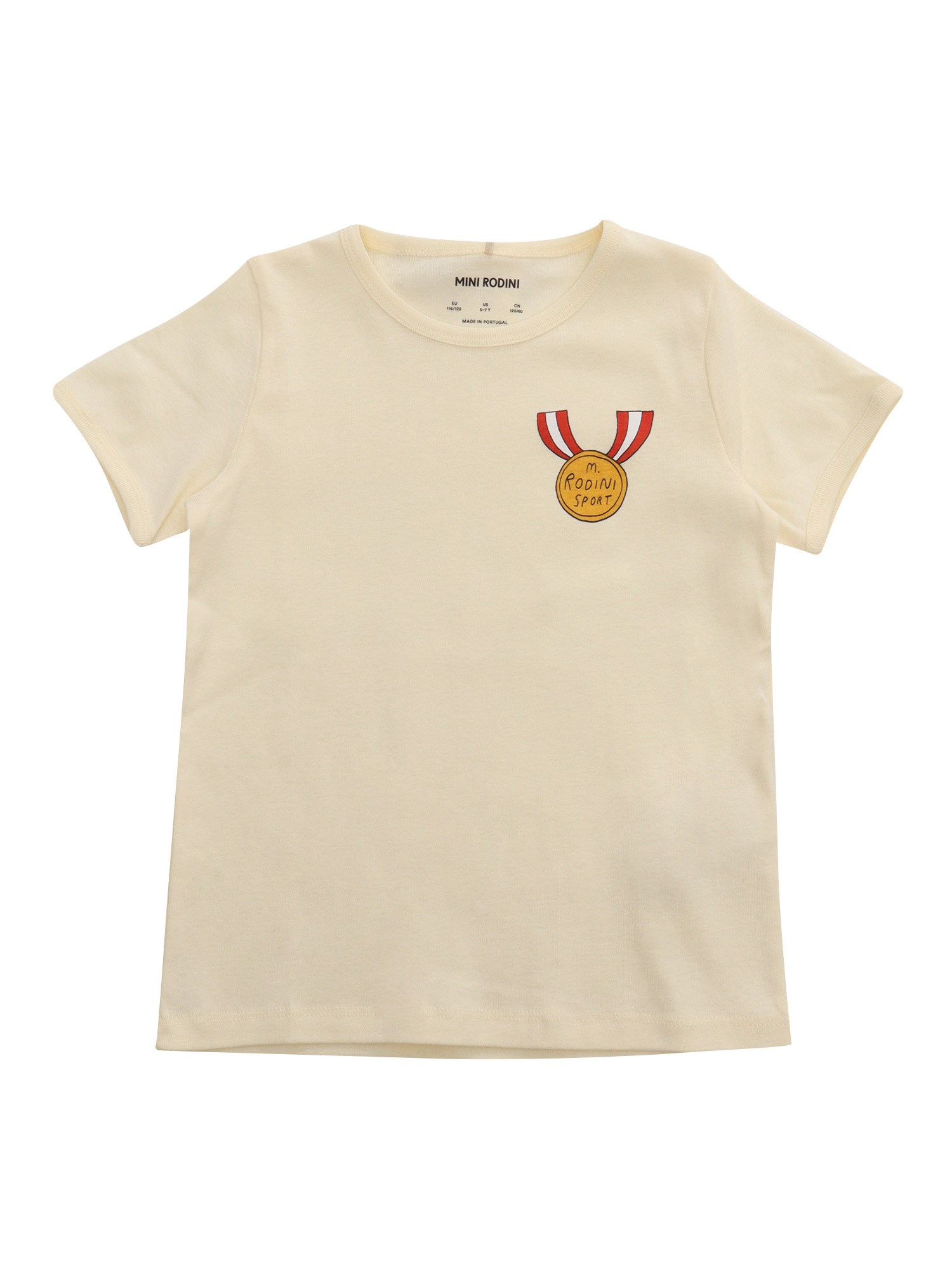 Shop Mini Rodini Beige T-shirt With Print In White