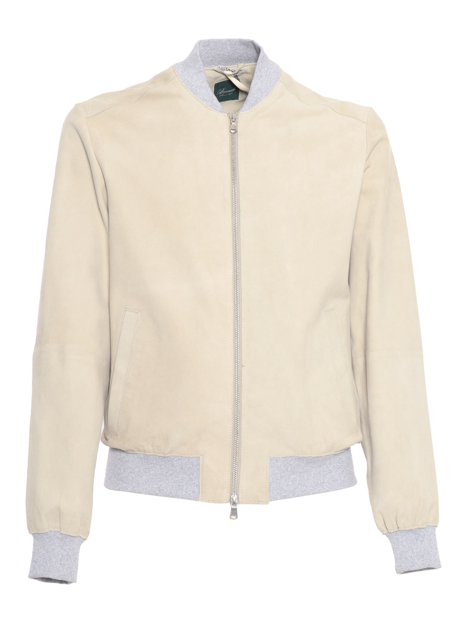 Shop Brando-lubiam Beige Suede Jacket In White