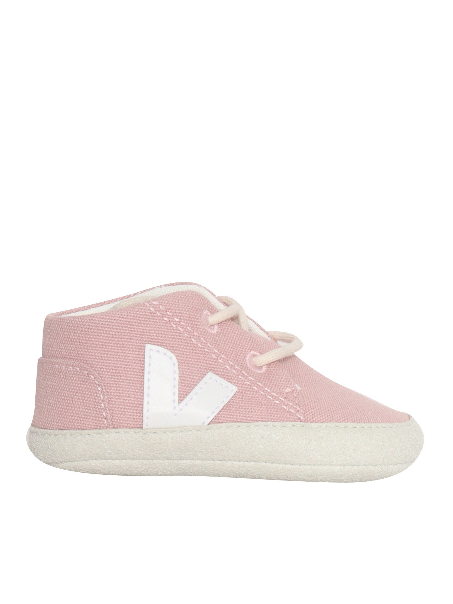 Veja High Pink Sneakers In White