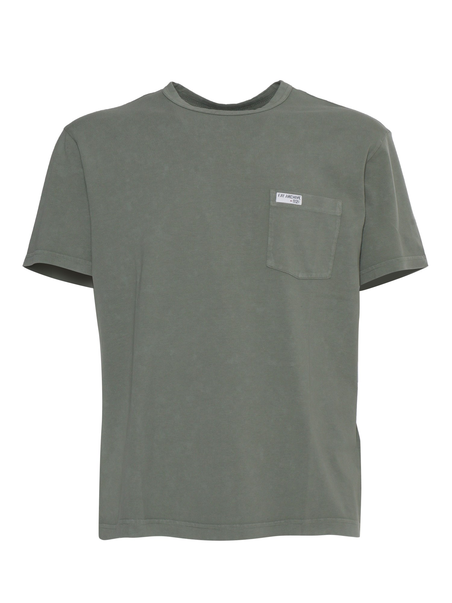 Shop Fay Green Military T-shirt