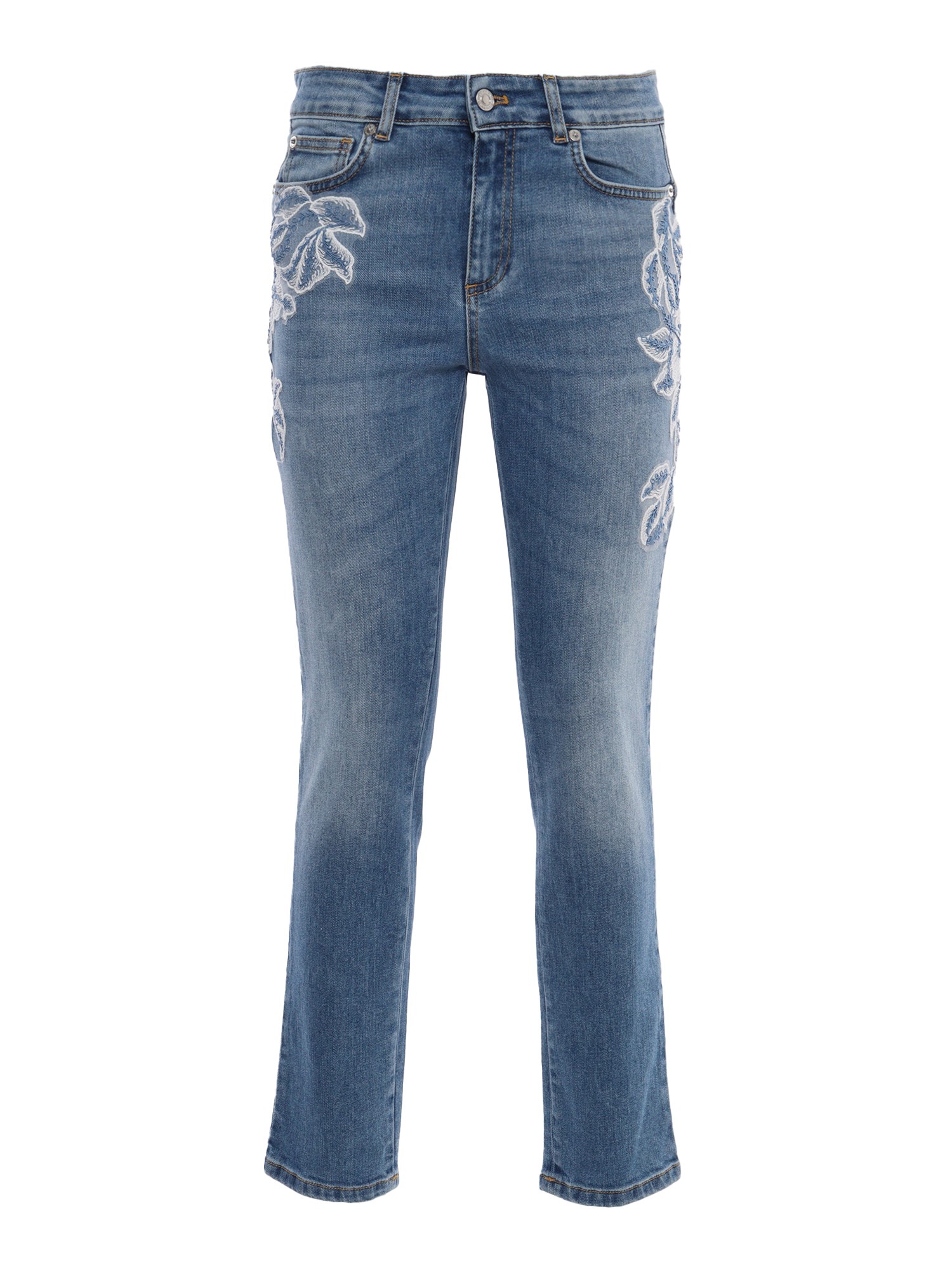 Ermanno Firenze Jeans With Lace In Blue