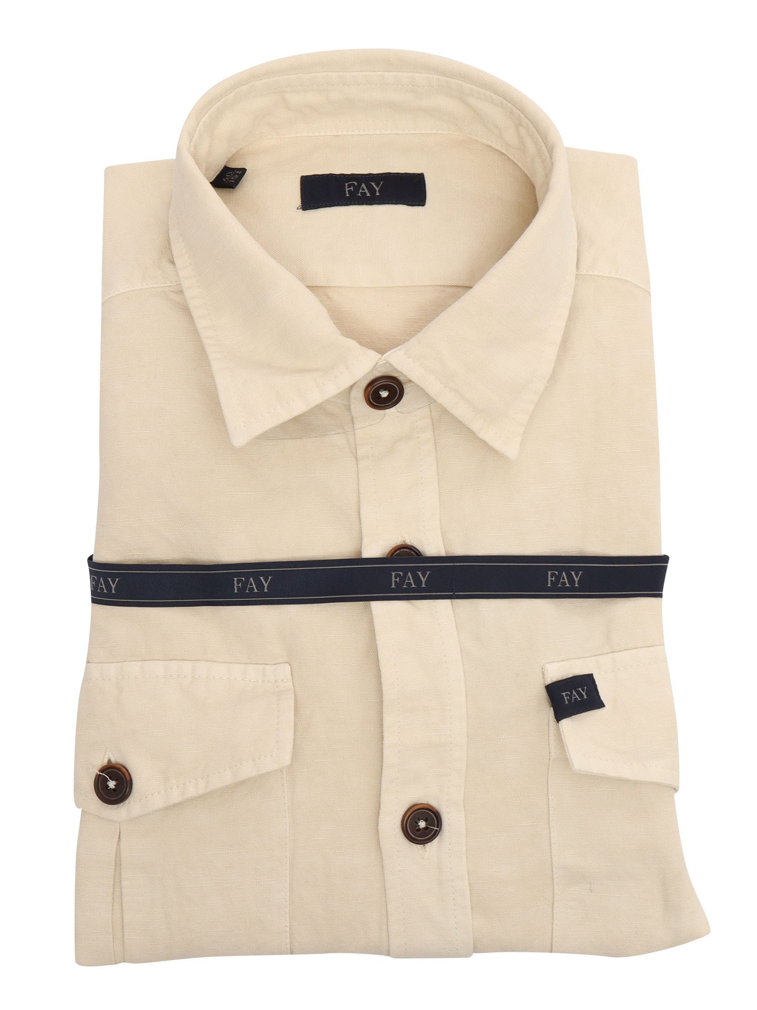 Fay Beige Shirt In White