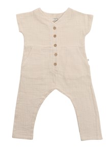 One More In The Family Beige romper