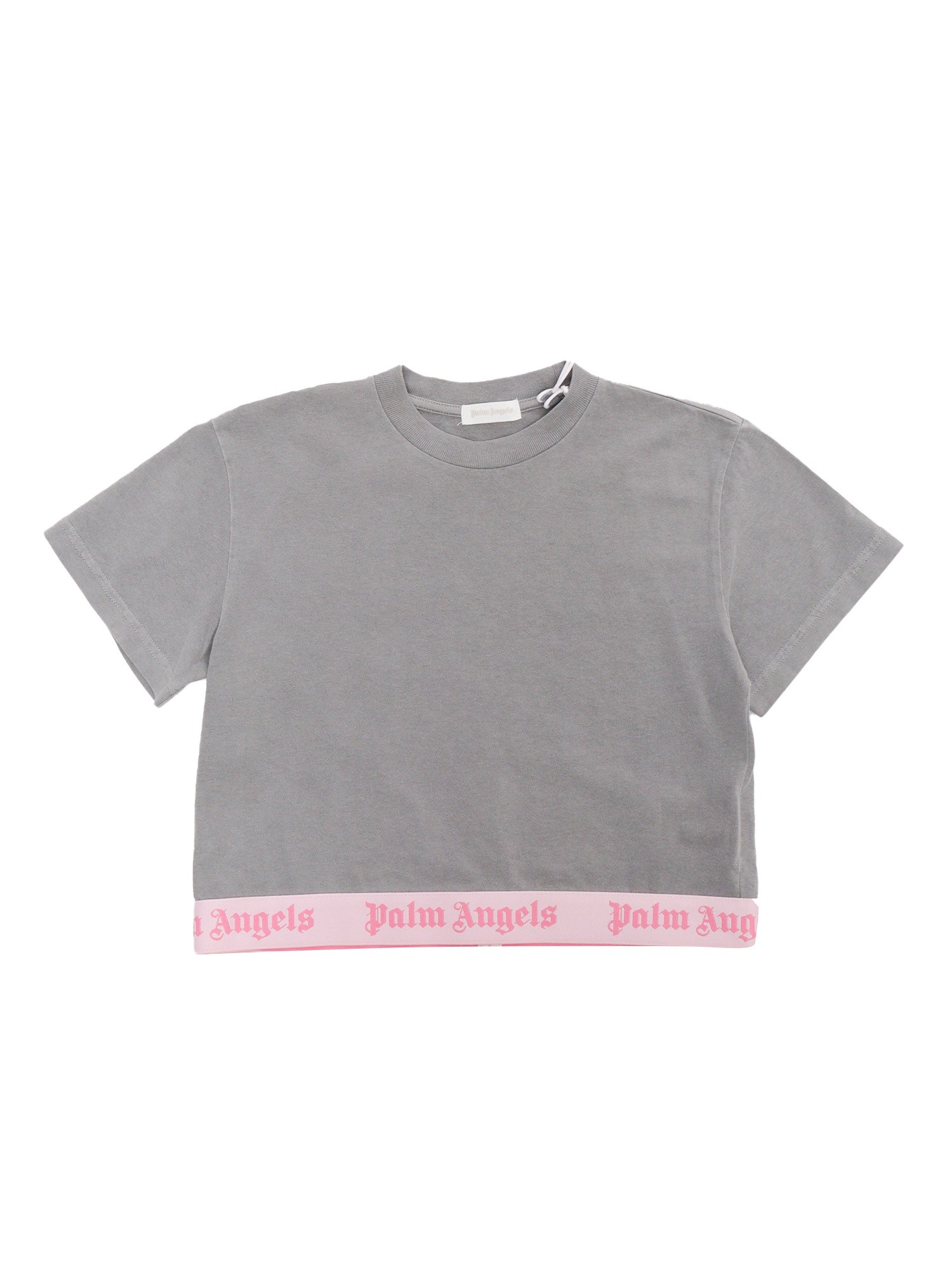 Palm Angels Grey Cropped T-shirt