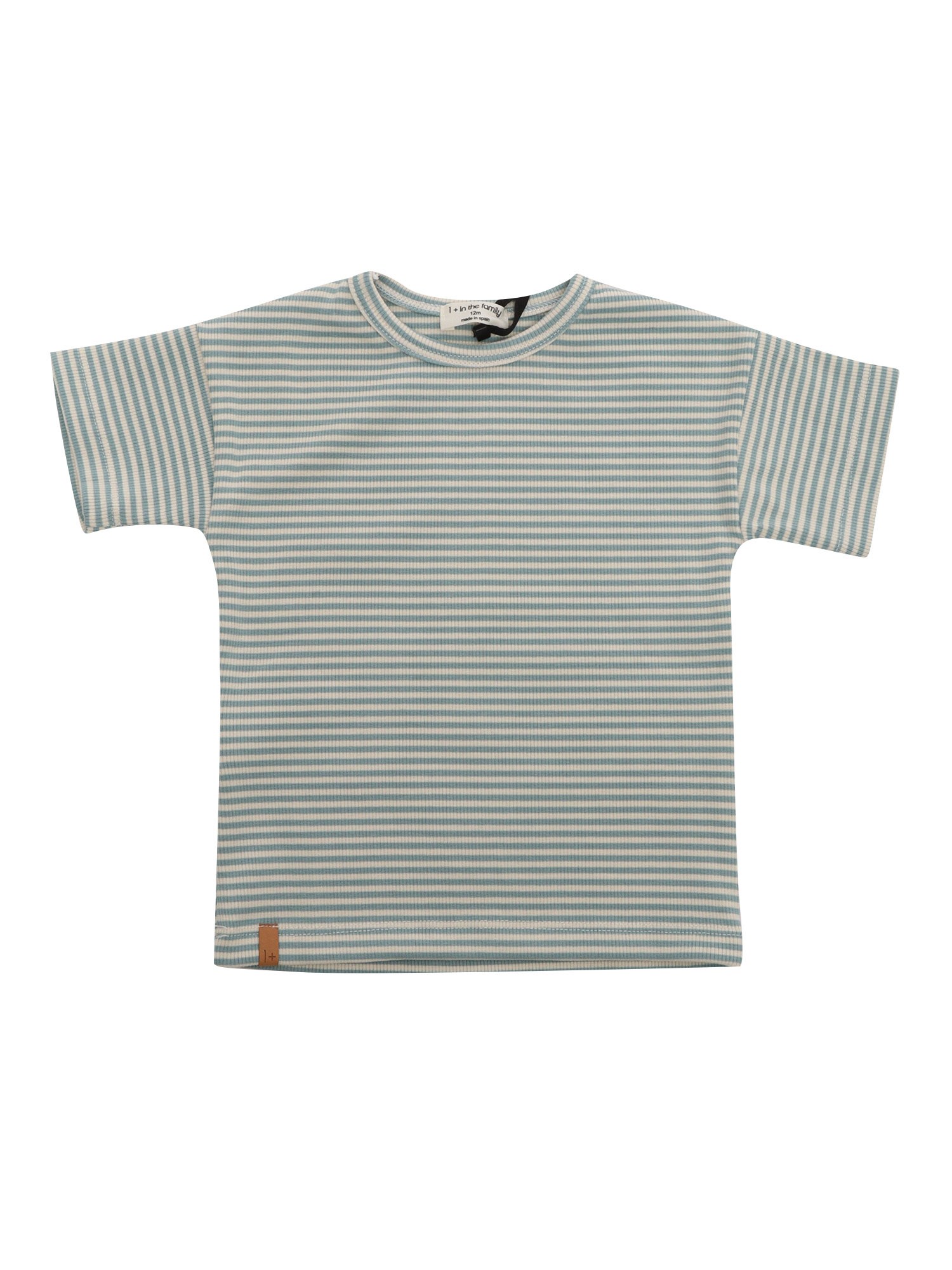 One More In The Family Striped T-shirt In Gray