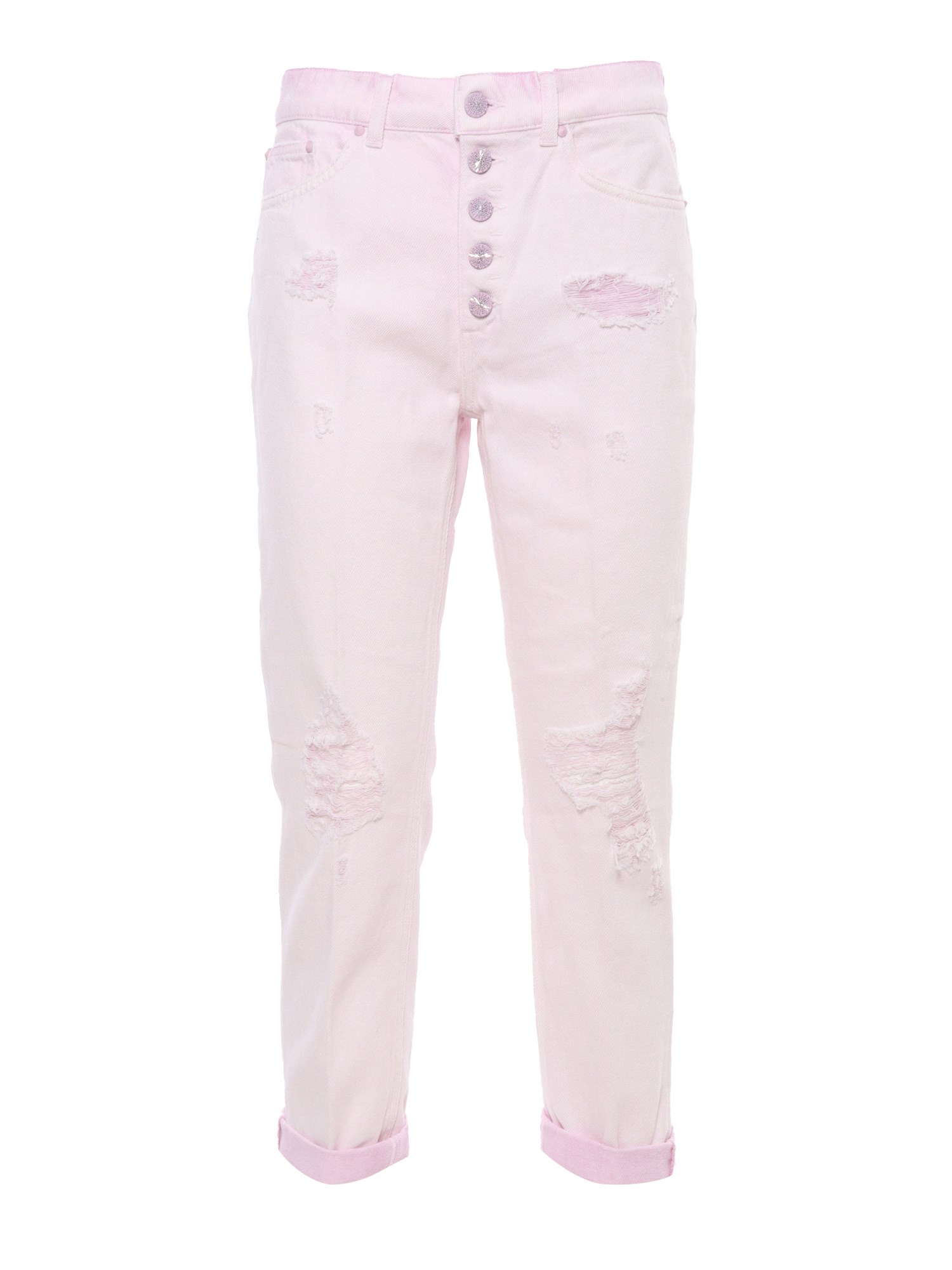 Shop Dondup Frayed Pink Jeans