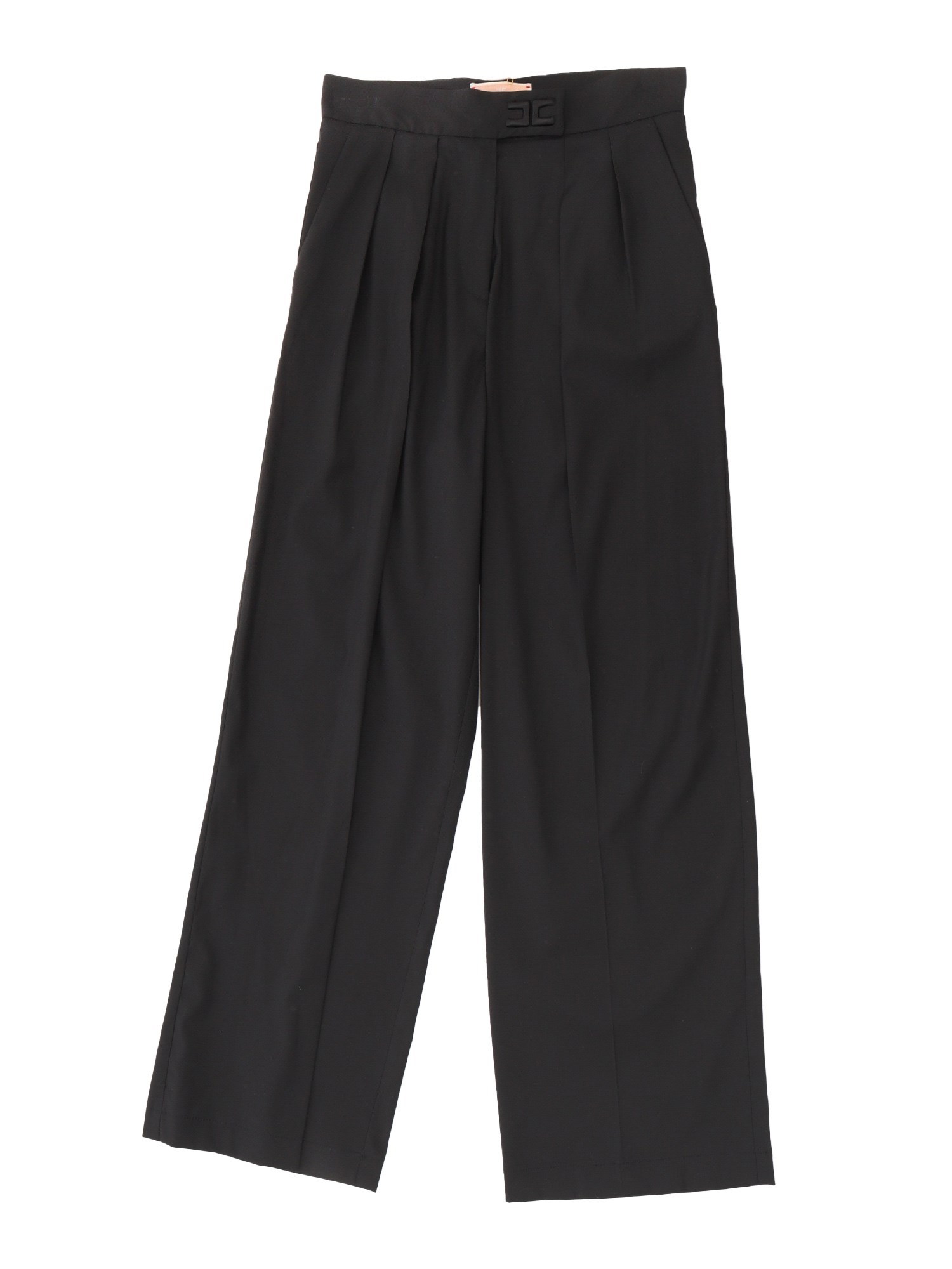 Shop Elisabetta Franchi La Mia Bambina Black Palazzo Trousers