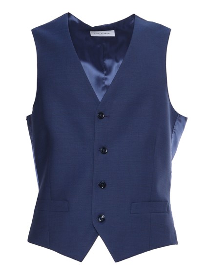 LUIGI BIANCHI Bright blue single-breasted vest