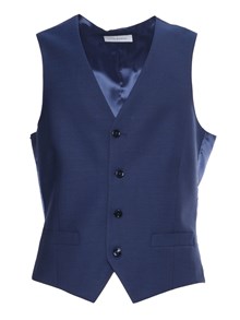 LUIGI BIANCHI Bright blue single-breasted vest