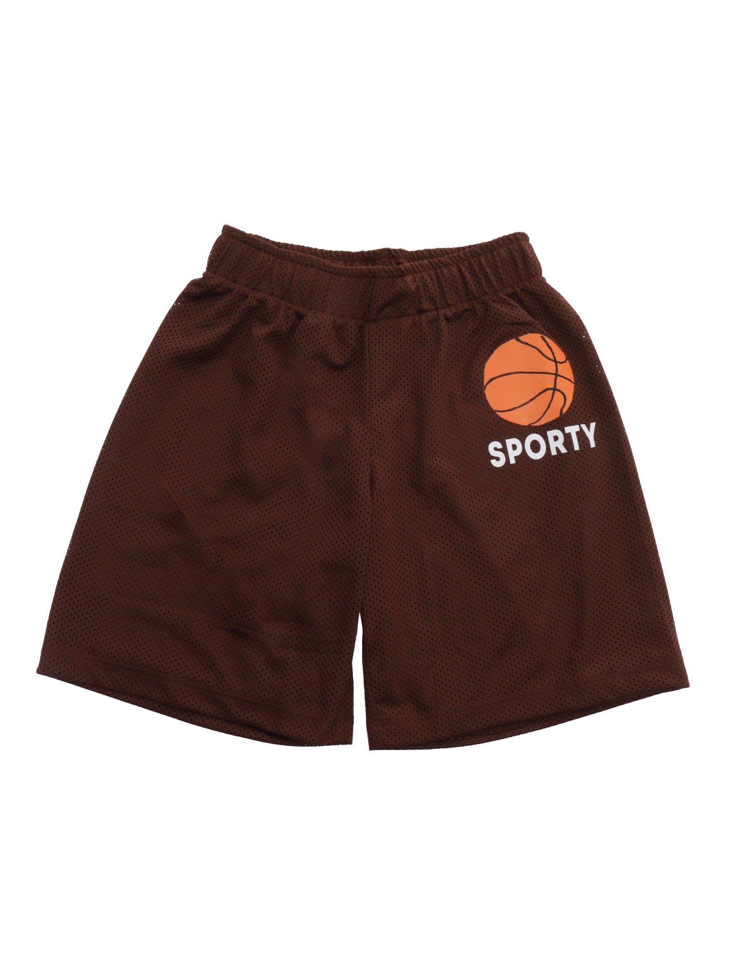 Shop Mini Rodini Basketball Sports Shorts In Brown