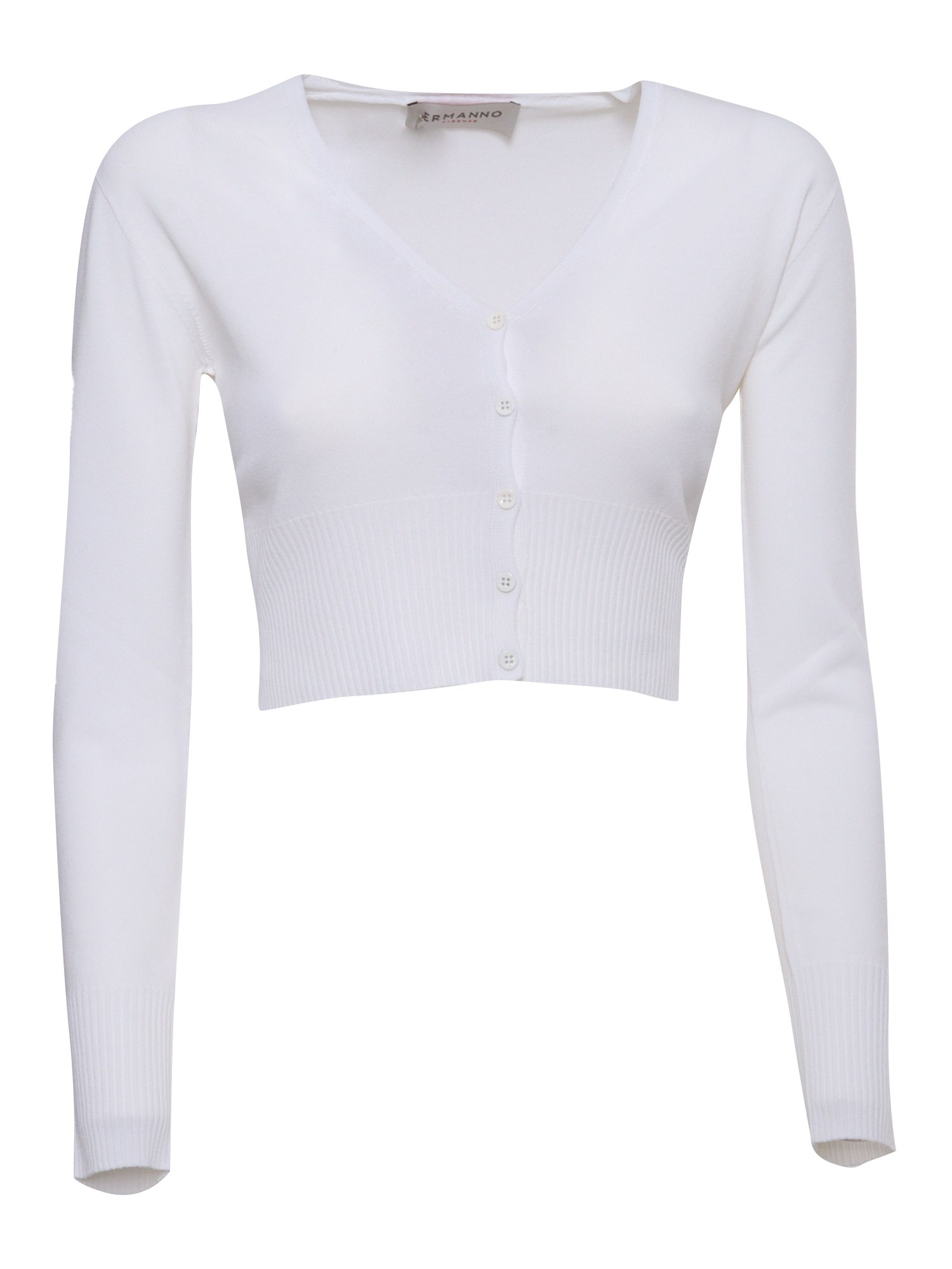 Ermanno Firenze White Cropped Cardigan