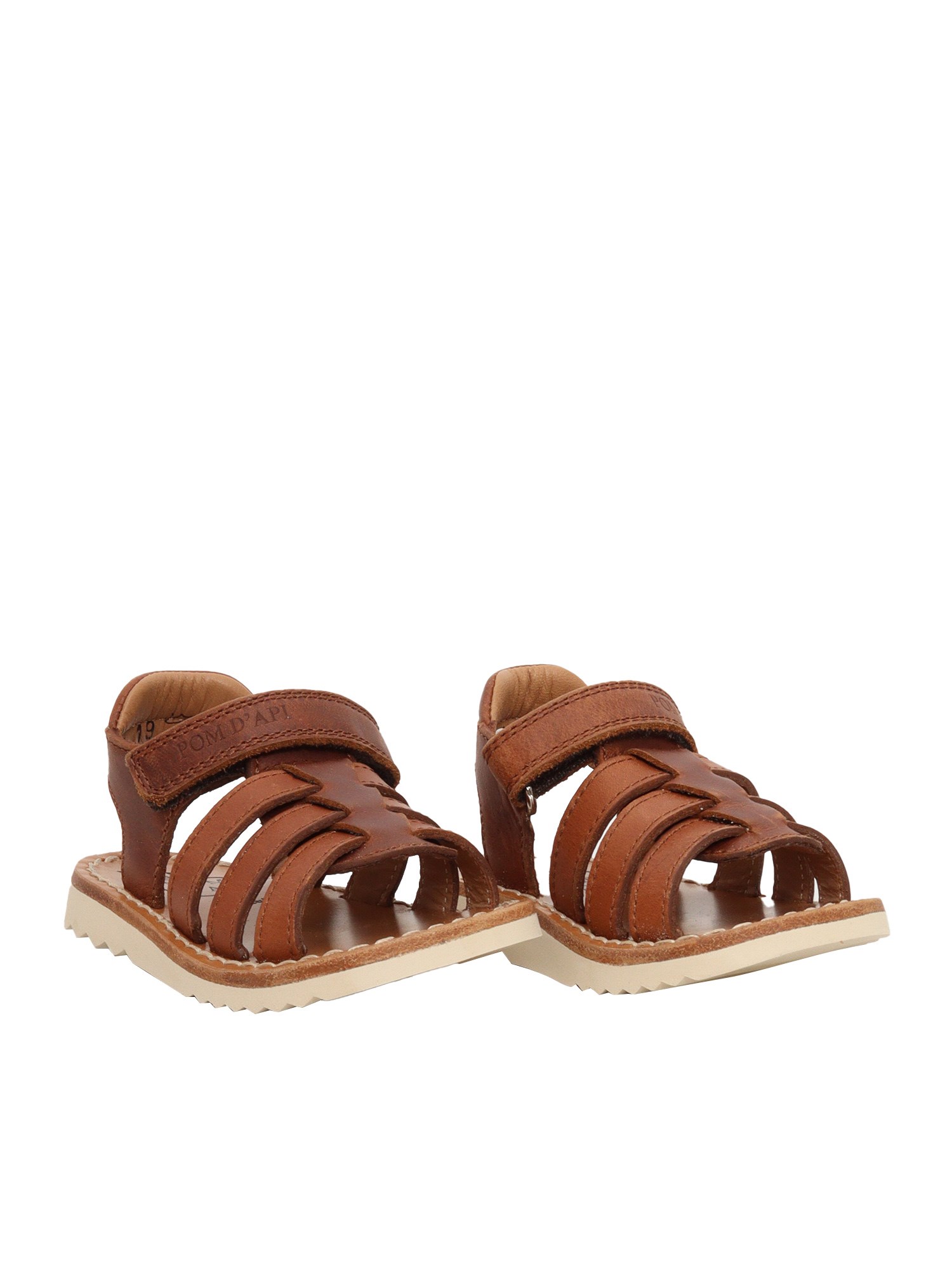 Pom D'api Leather Spider Sandals. In Brown