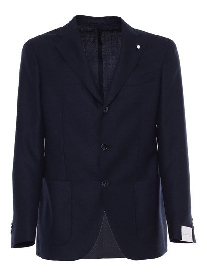 LUIGI BIANCHI Blue single-breasted blazer