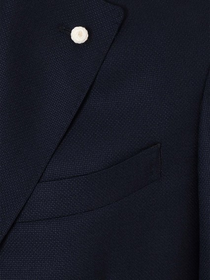 LUIGI BIANCHI Blue single-breasted blazer