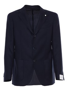 LUIGI BIANCHI Blue single-breasted blazer