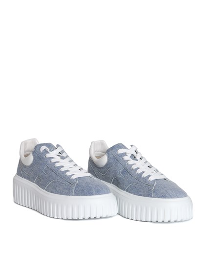 HOGAN Ligth blue H-stripe sneakers