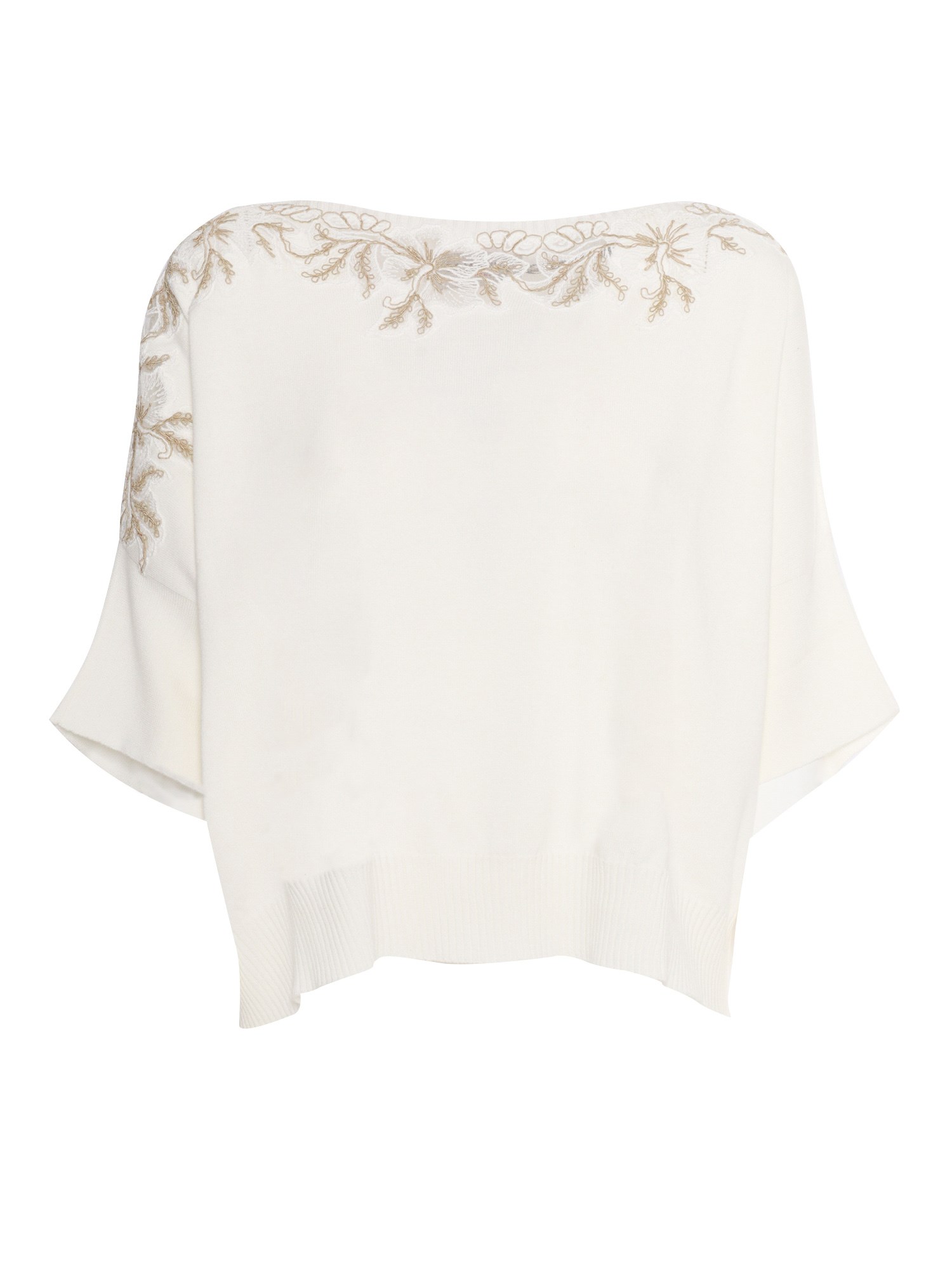 Ermanno Firenze White Cropped Sweater