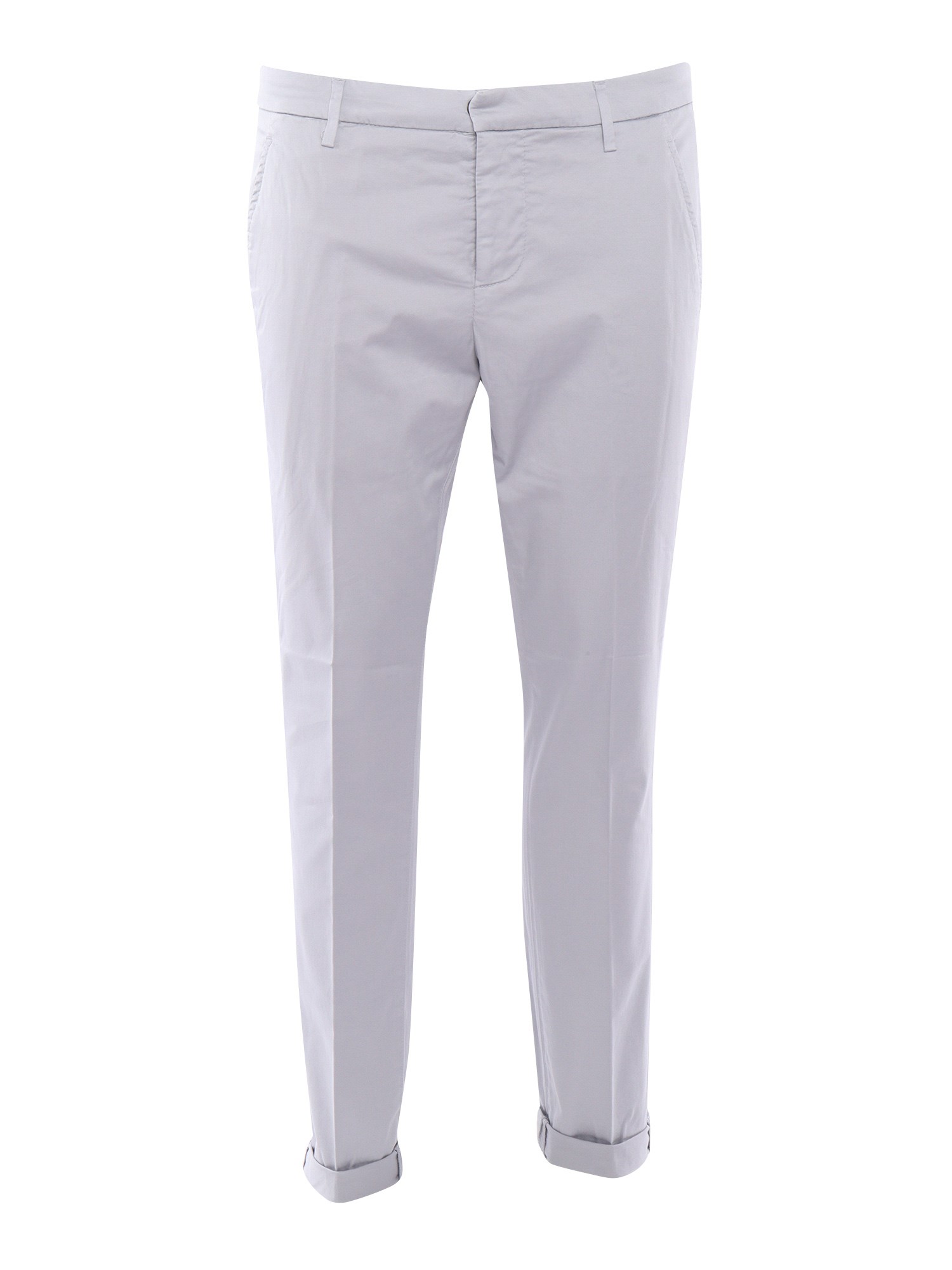 Dondup Man Pants Grey Size 34 Cotton, Elastane In Gray