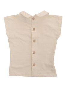 One More In The Family Beige sleevless blouse