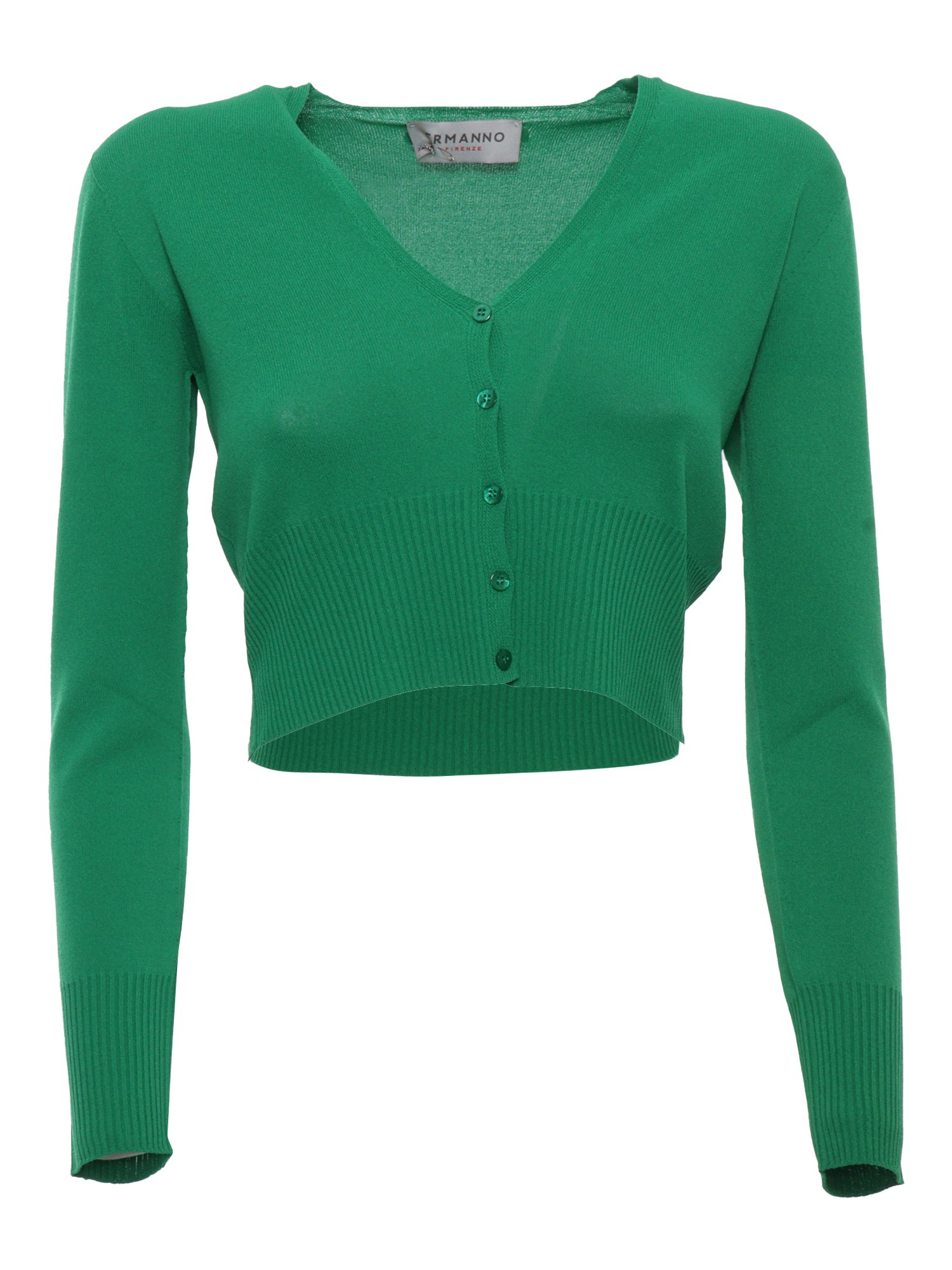 Ermanno Firenze Green Cropped Cardigan