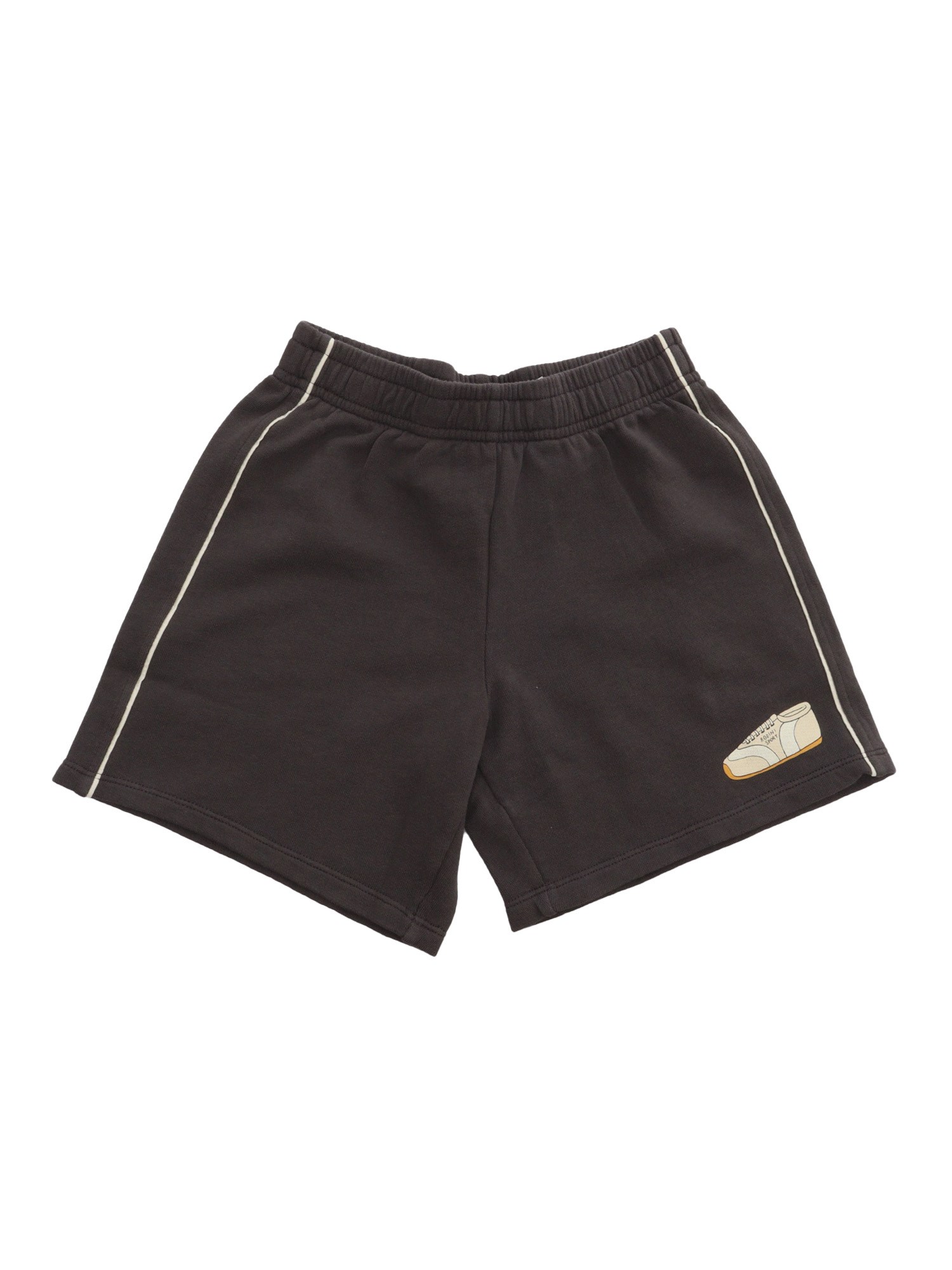 Shop Mini Rodini Black Fleece Shorts In Gray