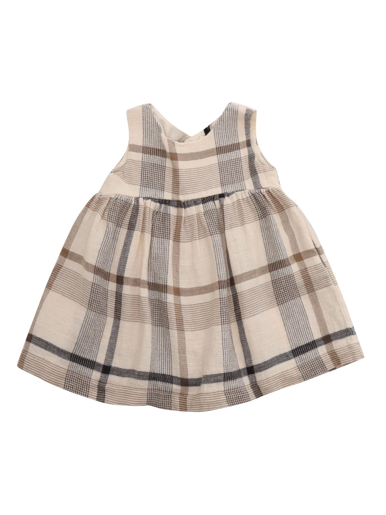 One More In The Family Sleeveless Tartan Dress In Gray