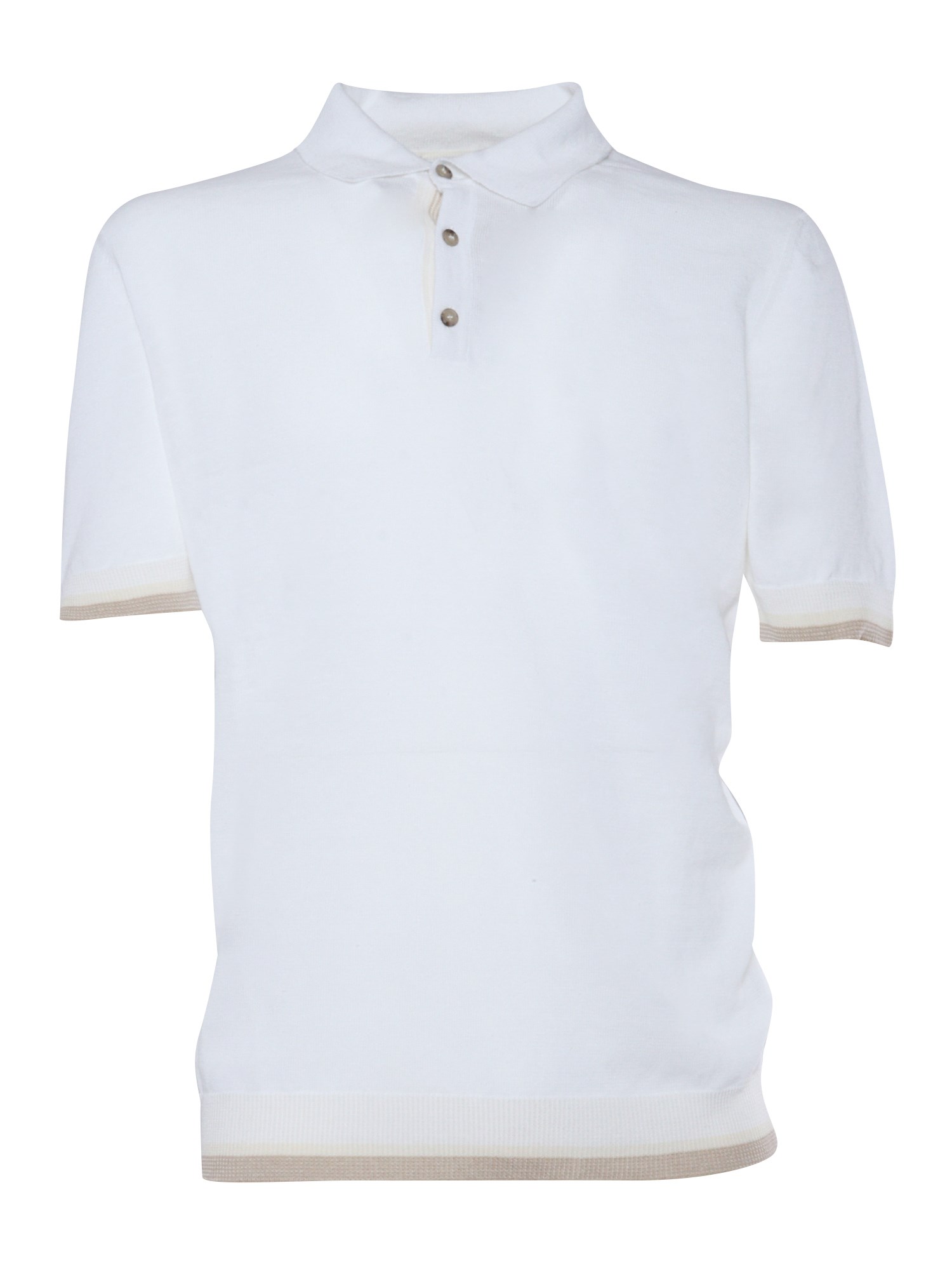 Shop Peserico White Tricot Polo Shirt In Multi