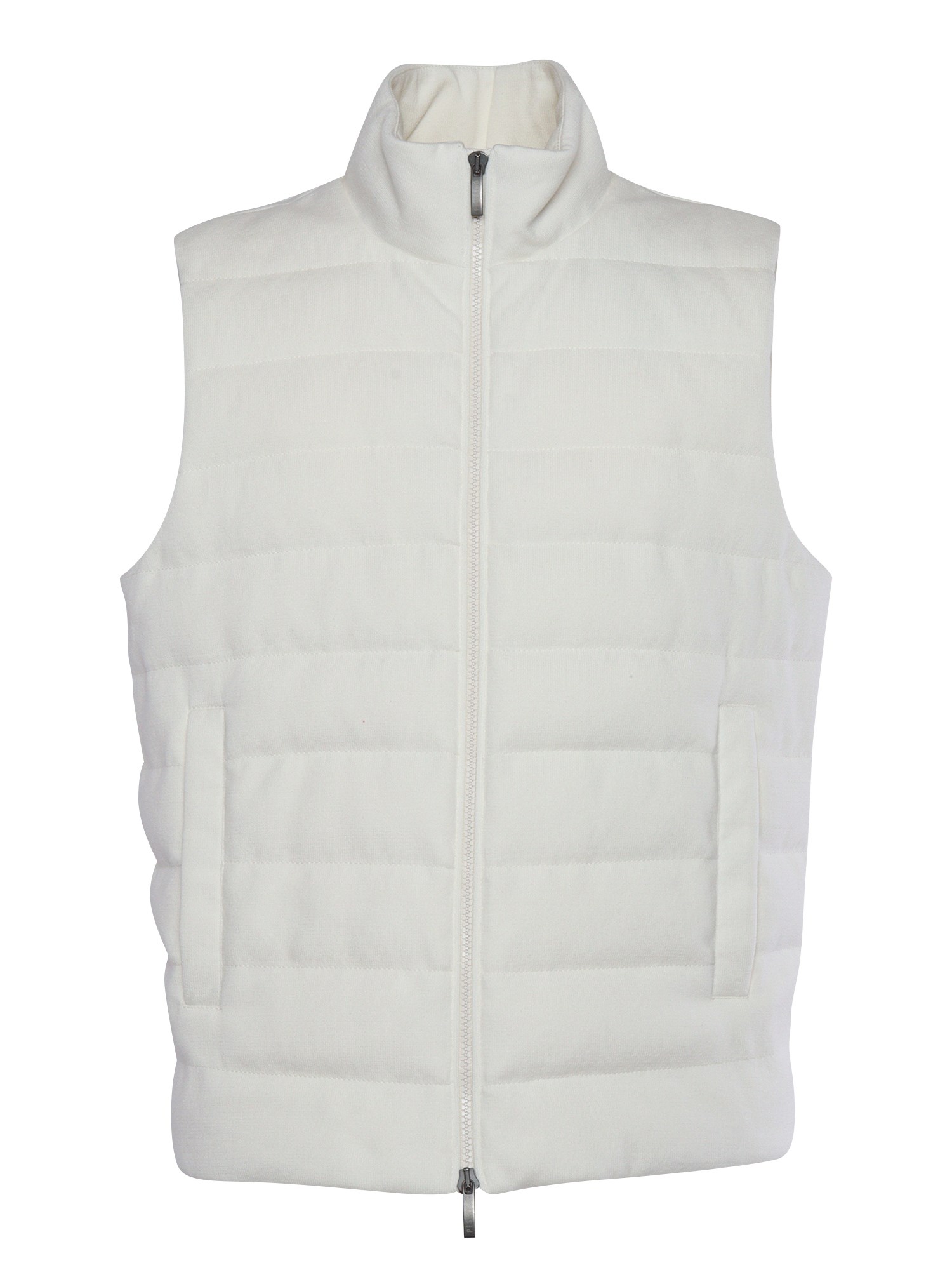 Shop Peserico Cream Padded Vest In White