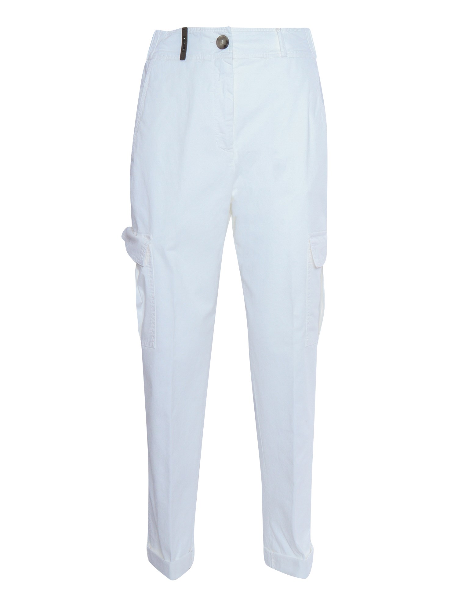 Peserico Stretch Cargo Pants In White