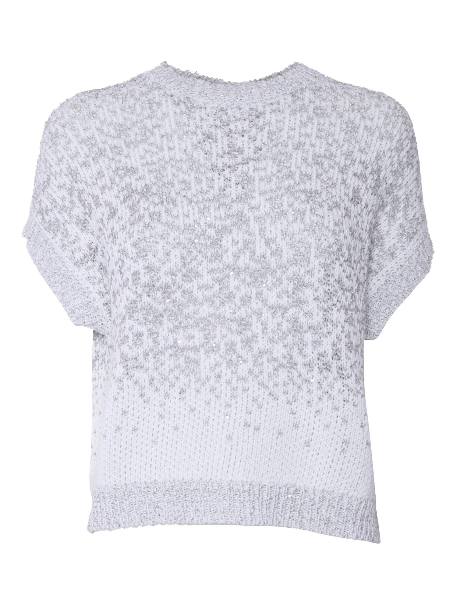 Shop Peserico Tricot Sweater With Lurex In White