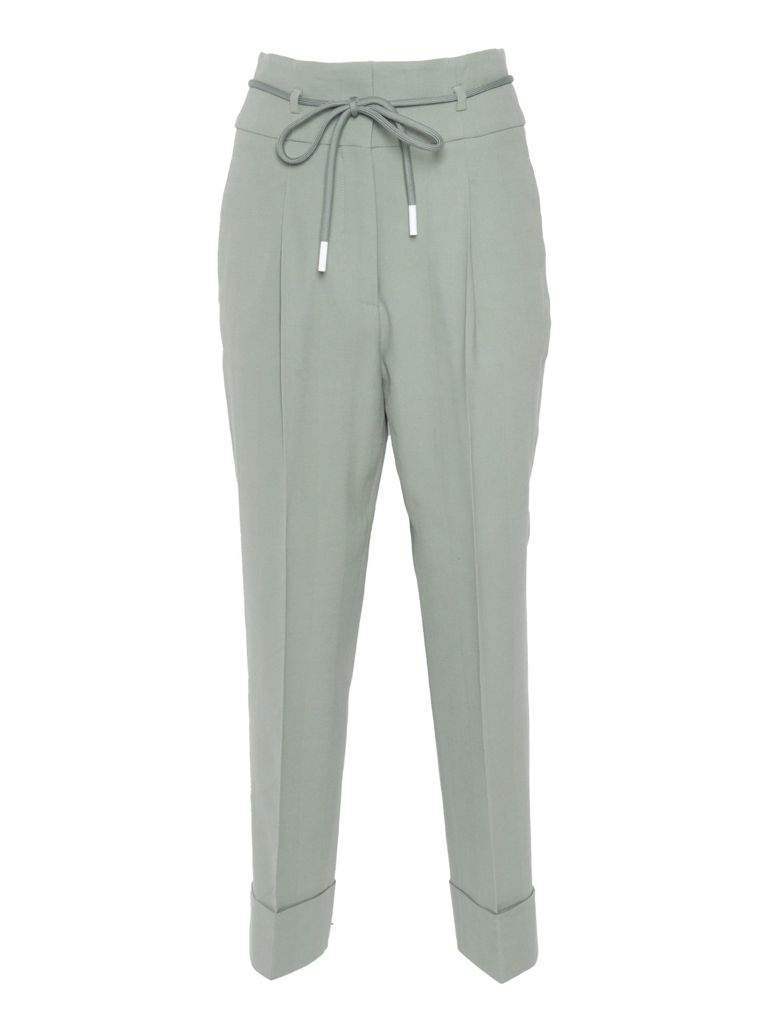 Shop Peserico Mint Green Trousers In Multi