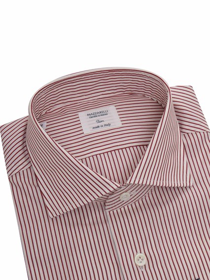 Mazzarelli Red striped shirt