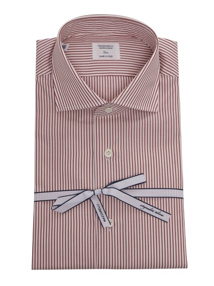 Mazzarelli Red striped shirt