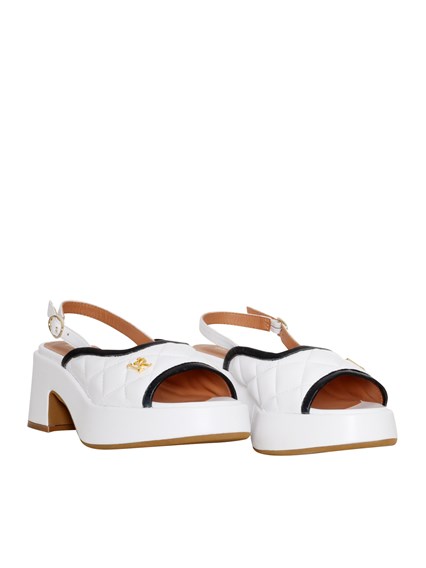 VIA ROMA 15 White leather sandals