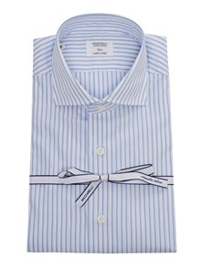 Mazzarelli Light blue striped shirt