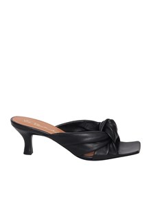 VIA ROMA 15 Black leather sandal