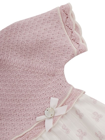 Paz Rodriguez Mecer pink and white dress