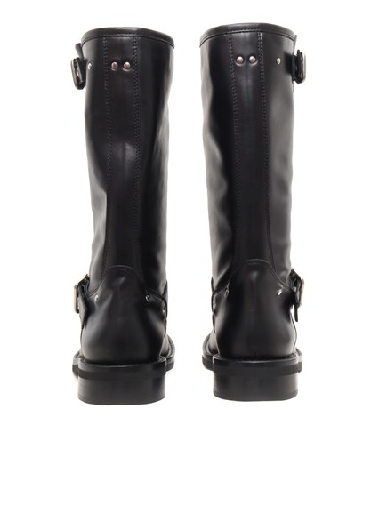 VIA ROMA 15 Black biker with buckles