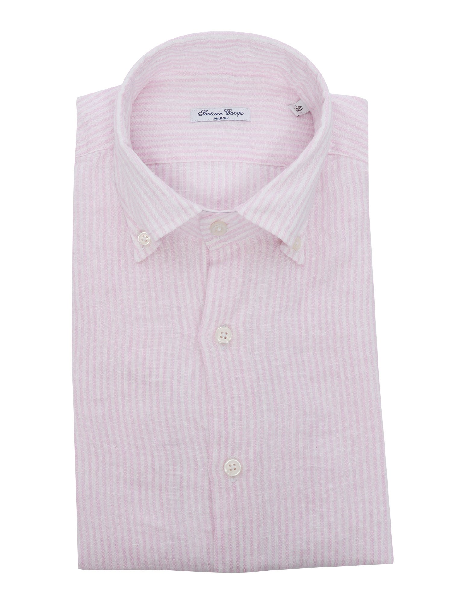 Sartoria Del Campo-sonrisa Striped Shirt In Pink