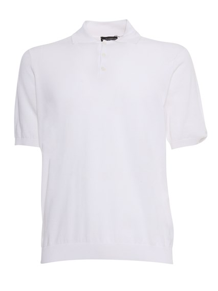 Ballantyne White cotton polo