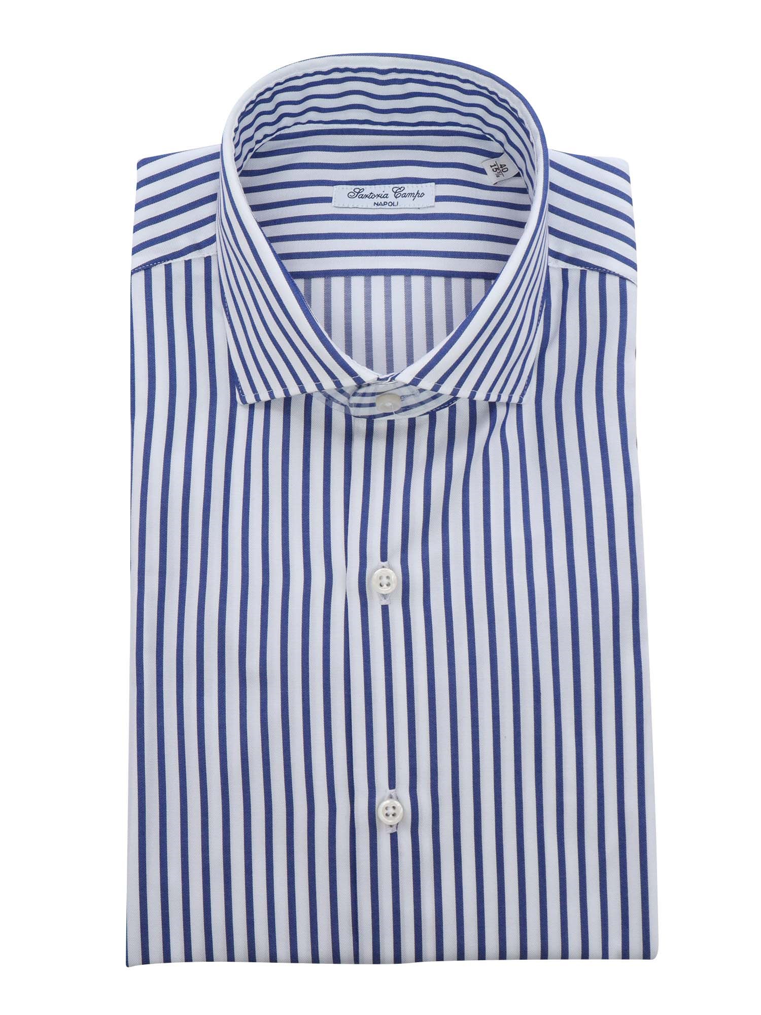 Sartoria Del Campo-sonrisa Striped Shirt In Blue