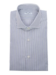 Sartoria Del Campo-Sonrisa Camicia a righe bianche e blu