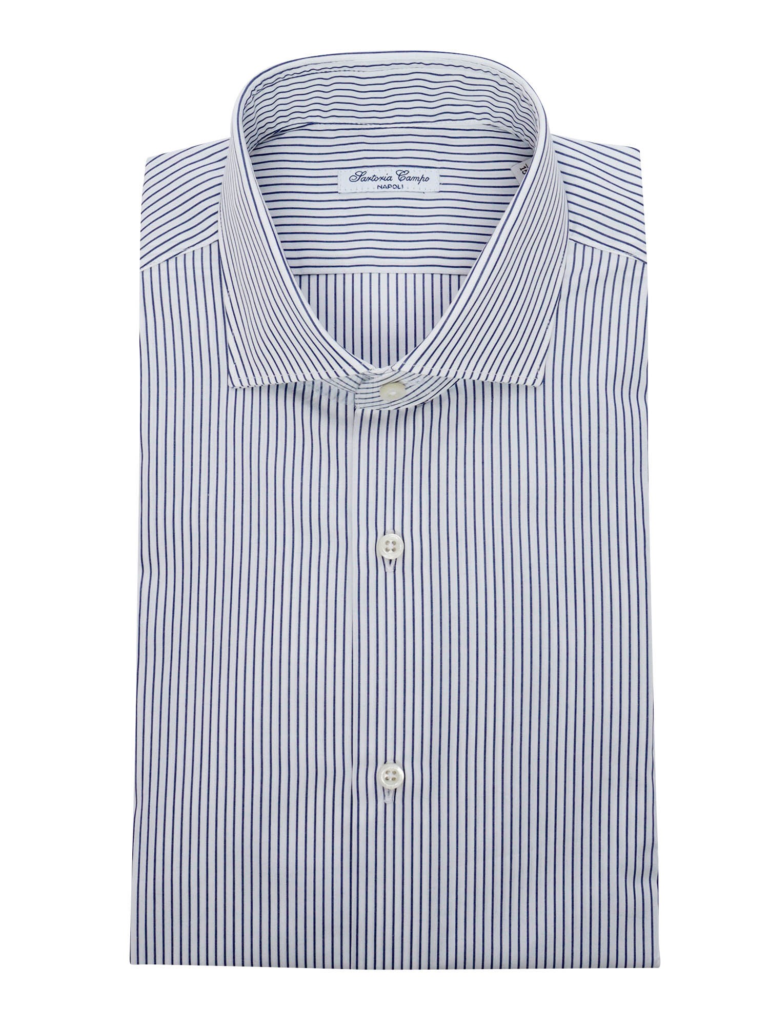 Sartoria Del Campo-sonrisa Blue And White Striped Shirt In Multi