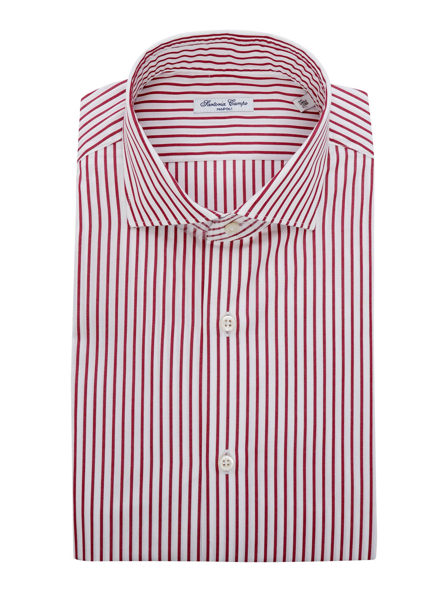 Sartoria Del Campo-sonrisa Red And White Striped Shirt In Multi
