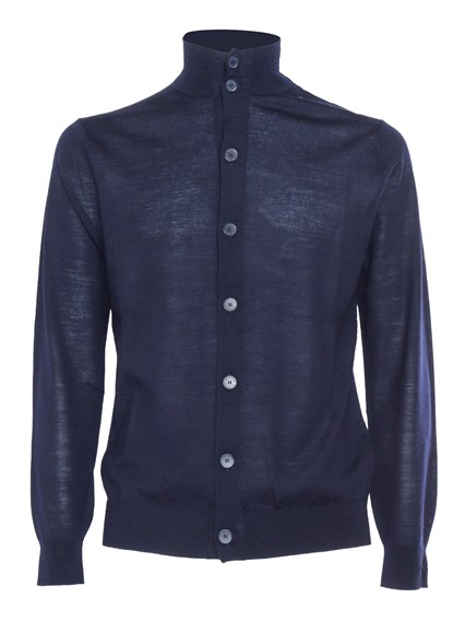 Ballantyne Blue high neck cardigan