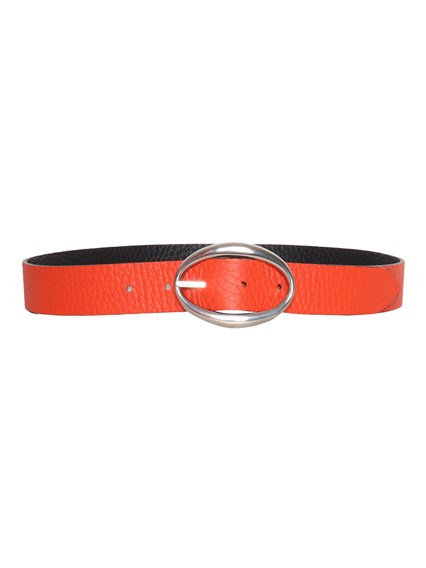 Orciani Red smooth leather belt