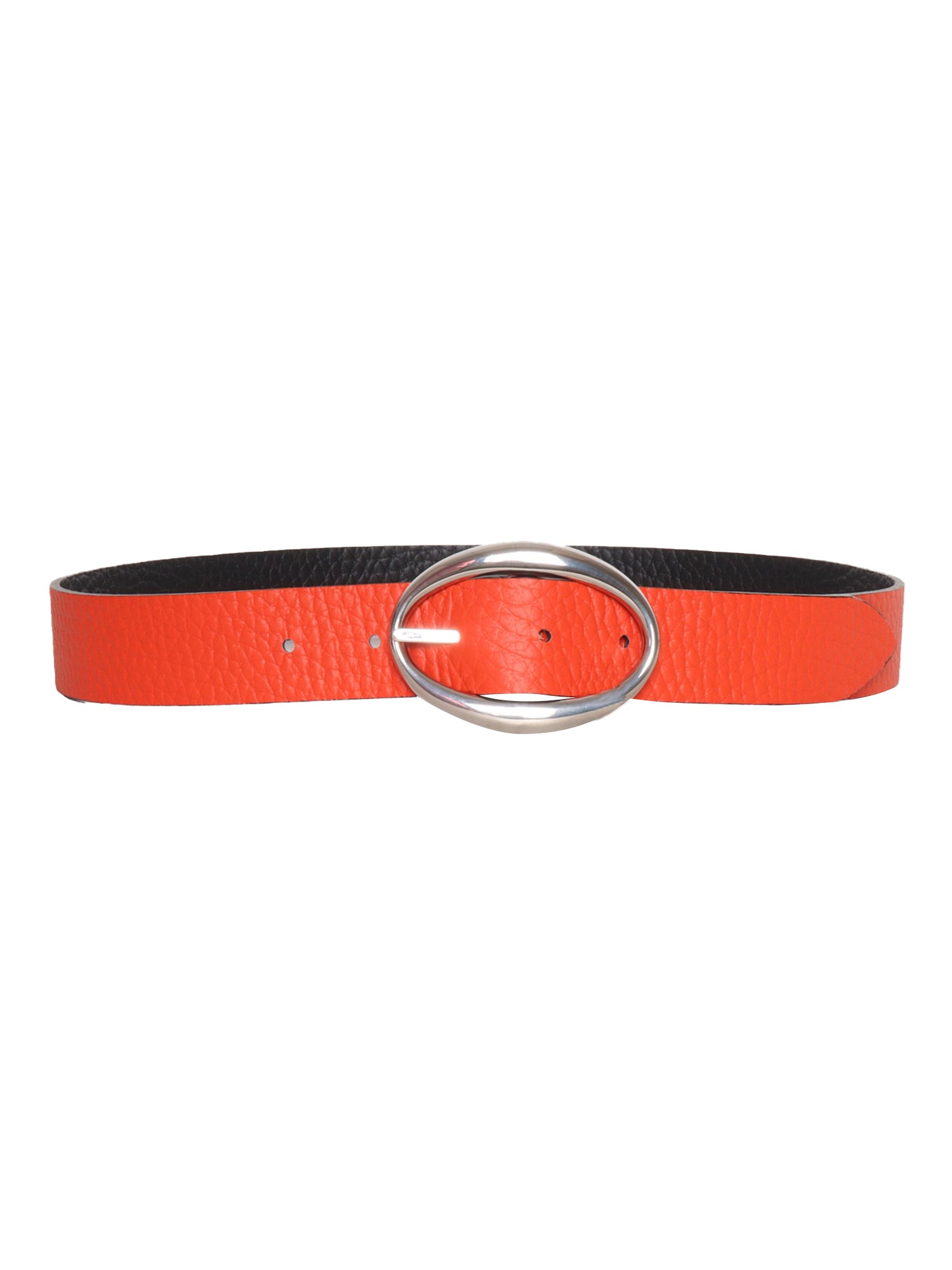 Shop Orciani Red Smooth Leather Belt