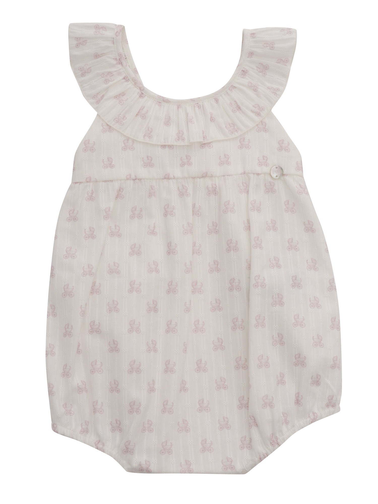 Paz Rodriguez Babies' White Romper With Prints