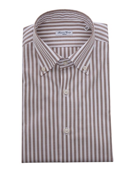 Sartoria Del Campo-Sonrisa Brown striped shirt